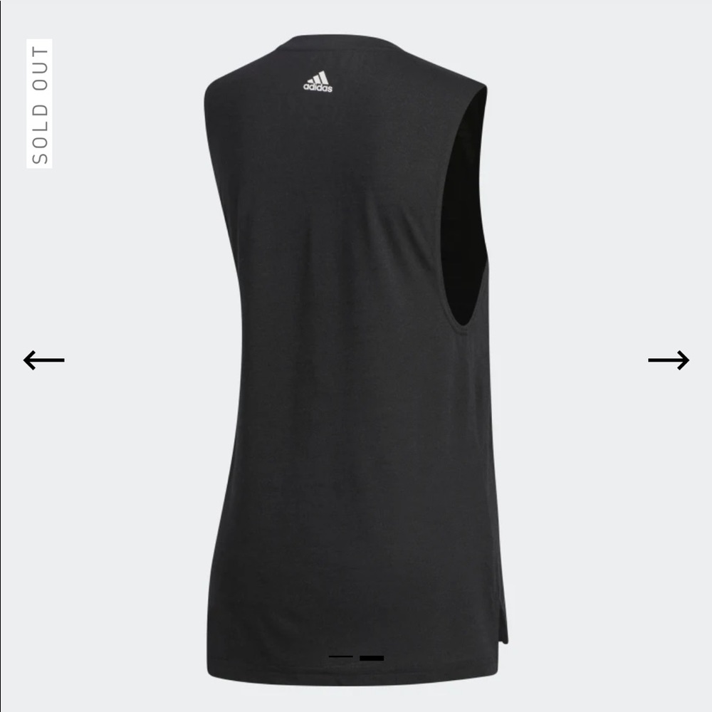 NWT Adidas Logo W LIN SOL TANK Black White - Picture 3 of 4